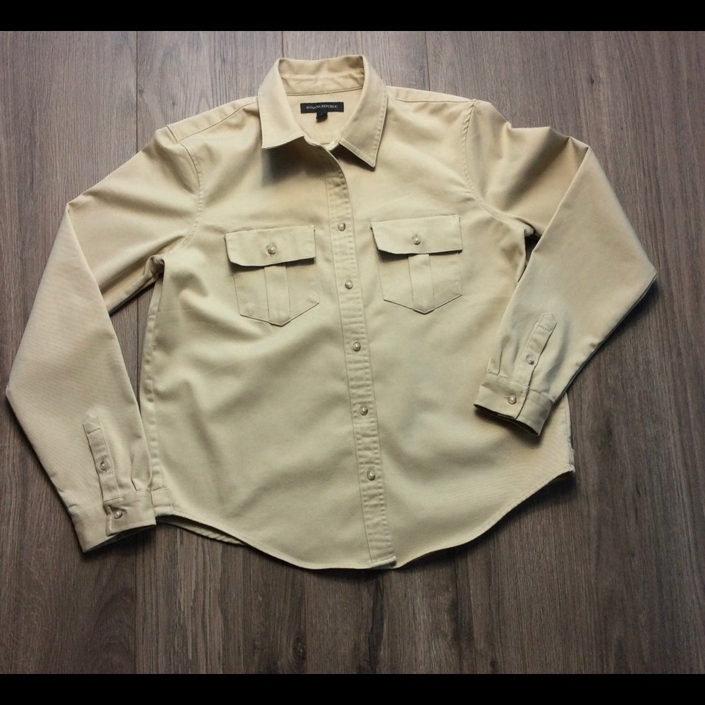 Tan utility style shirt